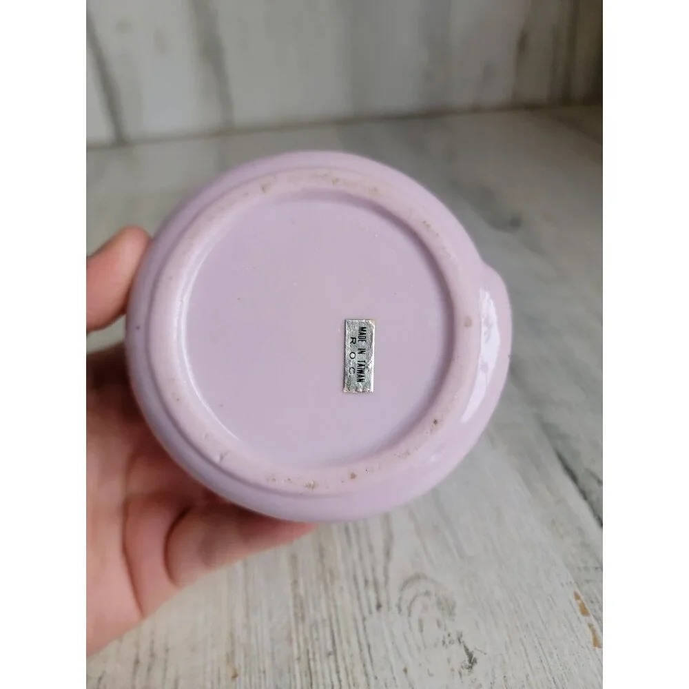R.O.C. Pink curled up‎ cat trinkets ceramic box Unique Home Decor